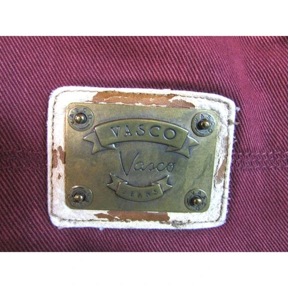 Vasco Jeans Jeans Womens 11/12 Red High Rise Tapered Relaxed Denim 100% Cotton - Picture 3 of 10